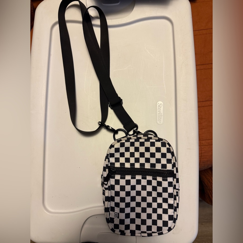 Brixley Checkered Black and White Crossbody Bag